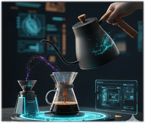 咖啡手沖壺示意圖